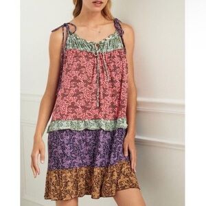 By Anthropologie Tiered Mini Sleep Floral Lounge Dress XL